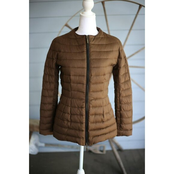 $2980 Moorer 100% Cashmere Down Padded Jacket Brown SZ 40 NEW